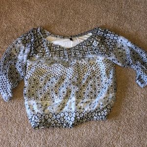 black and grey blouse